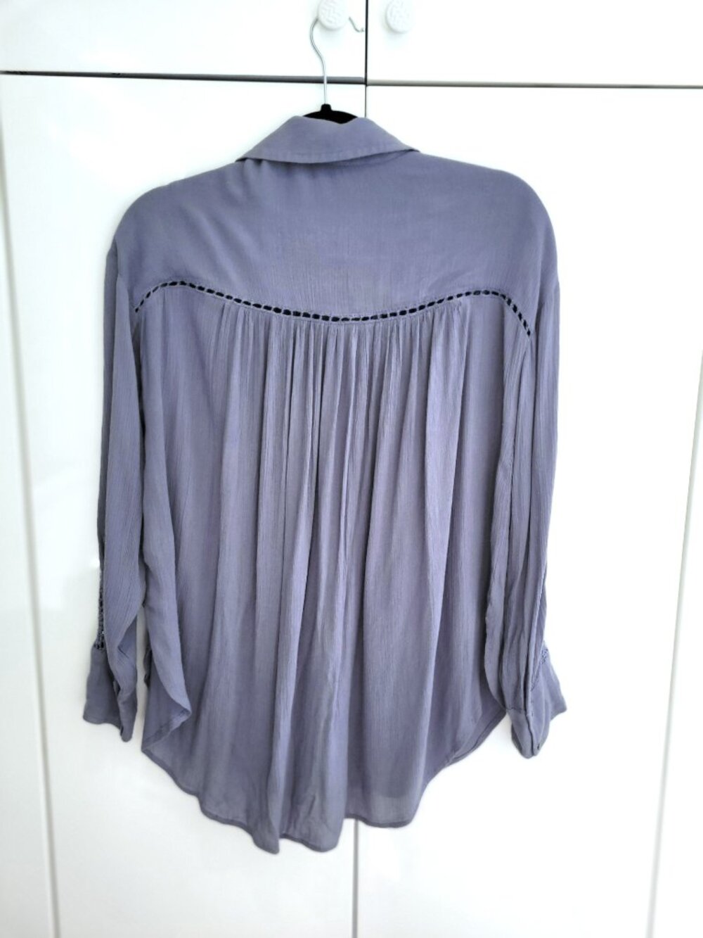 Free People Katie Bird Buttondown Blouse Blue Size XS - Picture 8 of 8
